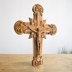 Croce cristiana di Gesù - File STL per intaglio del legno CNC, file per router CNC