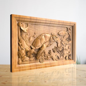 Caretta Caretta - fichier STL tortue de mer pour sculpture sur bois CNC, fichiers de routeur CNC