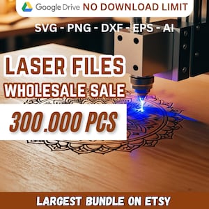 MEGA BUNDLE Design per taglio laser e incisione per laser a diodi, laser CO2, laser a fibra, pacchetto di file per incisione laser 3D, bundle laser, Lightburn
