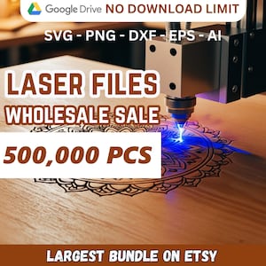 Mega Bundle di file tagliati al laser, 500K file 3D 2D Lasecut Designs file CNC file di taglio laser, Svg Cdr Dxf Png Eps, file laser