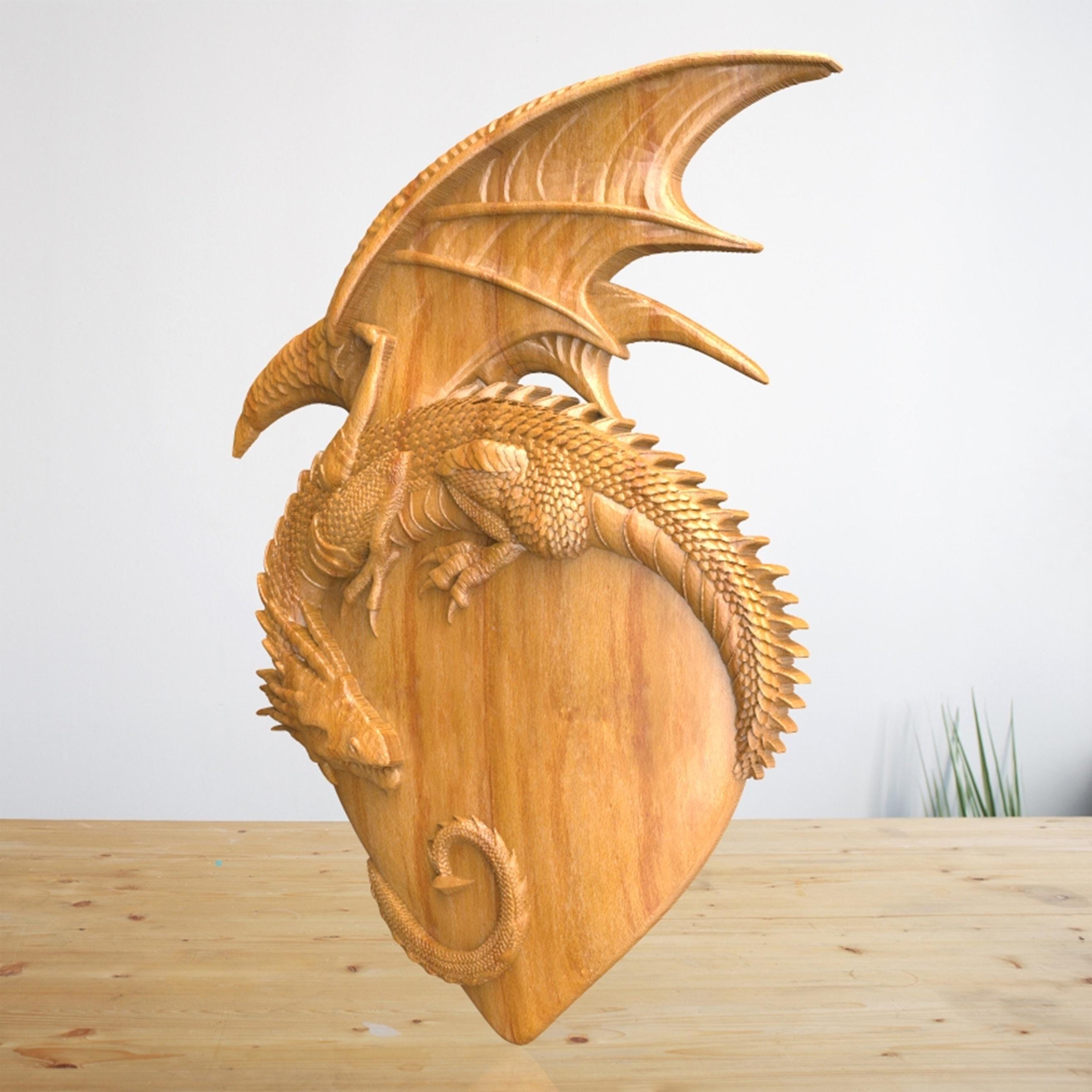 3D Dragon - STL File for CNC Wood Carving, Cnc Router Files - Etsy