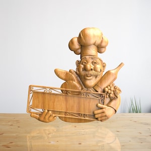 Chef Restaurant Board - STL-bestand voor CNC-houtsnijwerk, CNC-routerbestanden