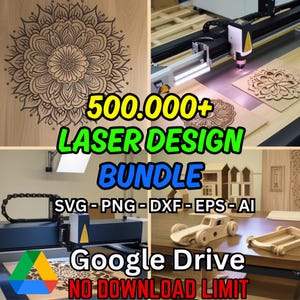 500.000+ lasergesneden ontwerpbundelbestanden 3D en 2D, graveerpatronen, vezels, CO2, CNC, waterstraal, hout, metaalsnijpakket, svg dxf eps png-cdr