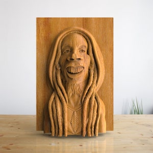 Bob Marley - Archivo STL para tallado de madera CNC, archivos para router CNC