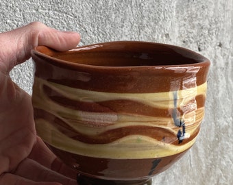 Terracotta Striped Chawan (2 cups)