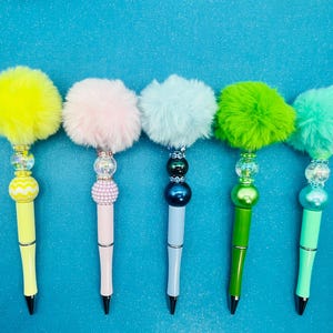 Pom Poms - Fluffy Beaded Pens - restocked with updated designs and more colors