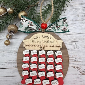 Personalized Family Christmas Ornament: Stockings, Now can fit up to 30 Names!
