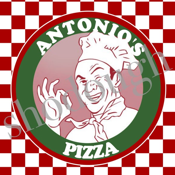 12" Pizza Box Label *Digital Download* Antonio's Pizza from Teenage Mutant Ninja Turtles Nickelodeon TMNT