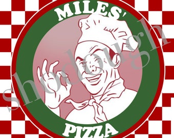 Aangepast label minipizzadoos: TMNT Antonio's Pizza (digitale download)