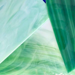 Green (part three) Opaque Sheet Glass for Mosaic or Stained Glass Art NON-fusible