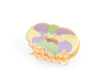 King Cake Claw Hair Clip, Mardi Gras hair clip, Louisiana Hair accessory, purple gold and green