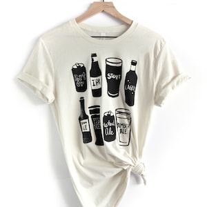 Craft Beer T-shirt, Beer shirt, vintage white or Gray tee, Beer style top, Beer gifts, Stout, IPA, Pilsner, porter