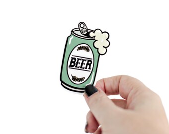 Foaming Craft Beer Can Vinyl Sticker, Waterproof Decal