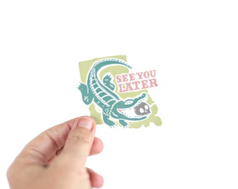 Louisiana State See You Later Alligator with Skull Vinyl Sticker