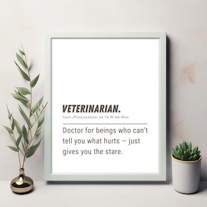 Funny Veterinarian Definition Wall Art Humorous Veterinarian Gift Printable Poster Digital Download Office Decor Veterinarian Appreciation