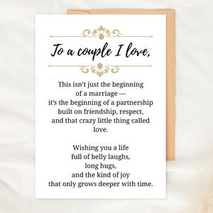 Cartão de casamento para casal, impressão 5x7, cartão de felicitações de casamento dobrável, download digital, presente romântico com marcas de corte, noiva e noivo