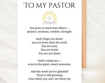 Pastor Encouragement Card Printable Card Cut Marks Pastor Appreciation Card Christian Pastor Thank You Card Clergy Ministry Encouragement