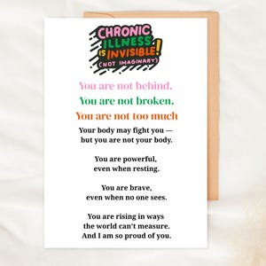 Chronic Illness Card Encouragement Card For Chronic Illness Spoonie Support Gift Invisible Illness Chronic Pain Printable Greeting Card