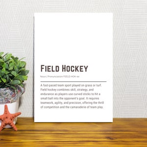 Field Hockey Player Wall Art Definition Print, Hockey Team Gift, Hockey Poster, Hockey Printable Wall Art, DIGITAL, Field Hockey Presents