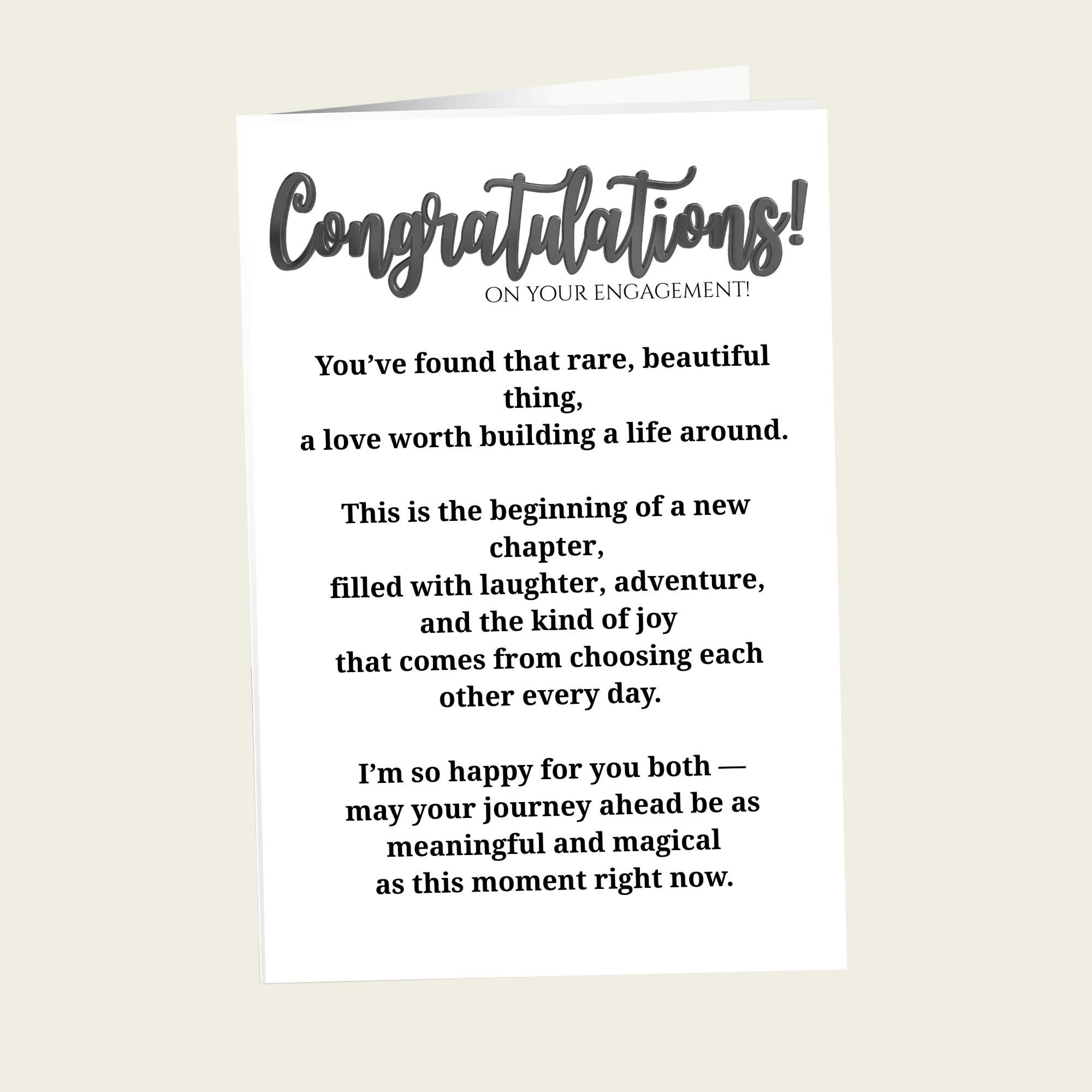 Engagement Congratulations Card Printable Couple Card Digital ...
