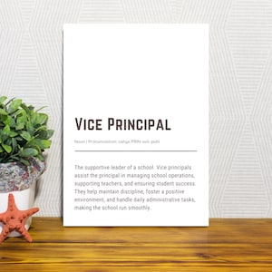 Vice Principal Gift Deputy Principal Wall Art Assistant Principal Printable Poster Teacher Appreciation 18x24 School Office Decor Download