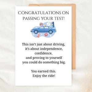 Gefeliciteerd afdrukbare kaart rijexamen 5 x 7 opvouwbare kaart geslaagd voor rijbewijs Digitale download met snijtekens Cadeau eerste rijbewijs