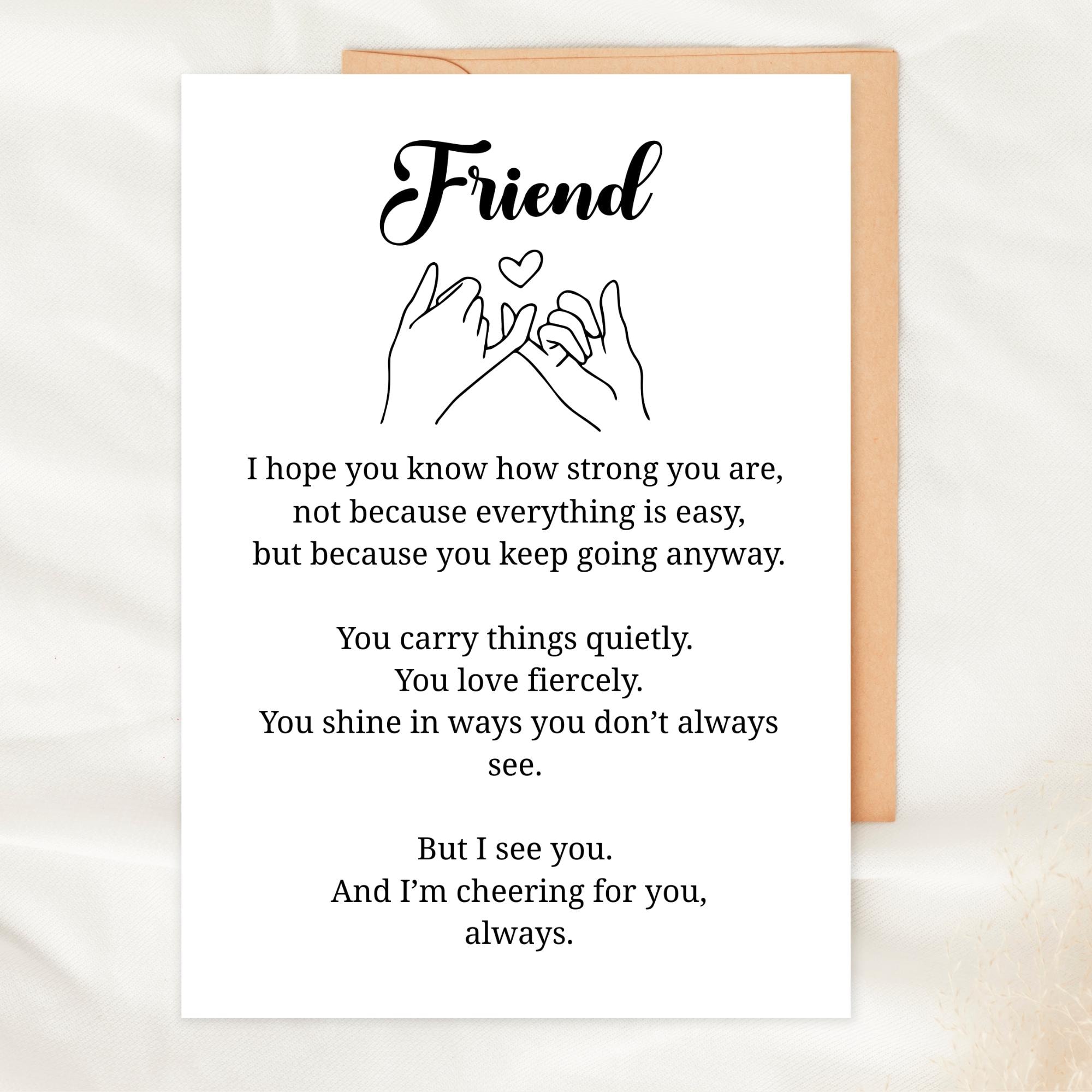 Friend Encouragement Card Printable Best Friend Support Gift Thinking ...