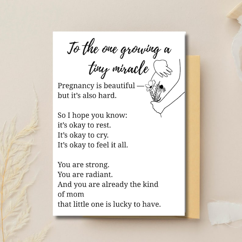 Card for Expecting Mom Pregnancy Encouragement Card Printable Expecting ...