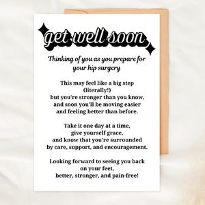 Hip Surgery Card Get Well Card Printable Encouragement Card Recovery Support Digital Download Card for Friend Family Coworker After Surgery