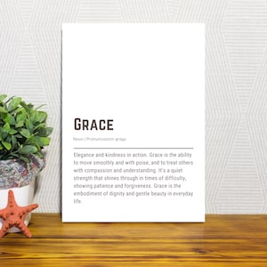 Grace Definition Printable Wall Art 18x24 Christian Home Decor Digital Download Grace Quote Poster Faith Inspired Living Room Scripture Art