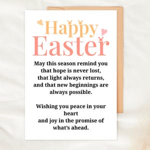 Easter Card Printable, Happy Easter Card, Christian Easter Card, Religious Spring Card, Inspirational Easter Message, Instant Download