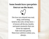 Pet Loss Cards Dog Printable Pet Loss Card Cat Loss Card Encouragement Card for Grieving Pet Owner Support Card Pet Death Sympathy Card