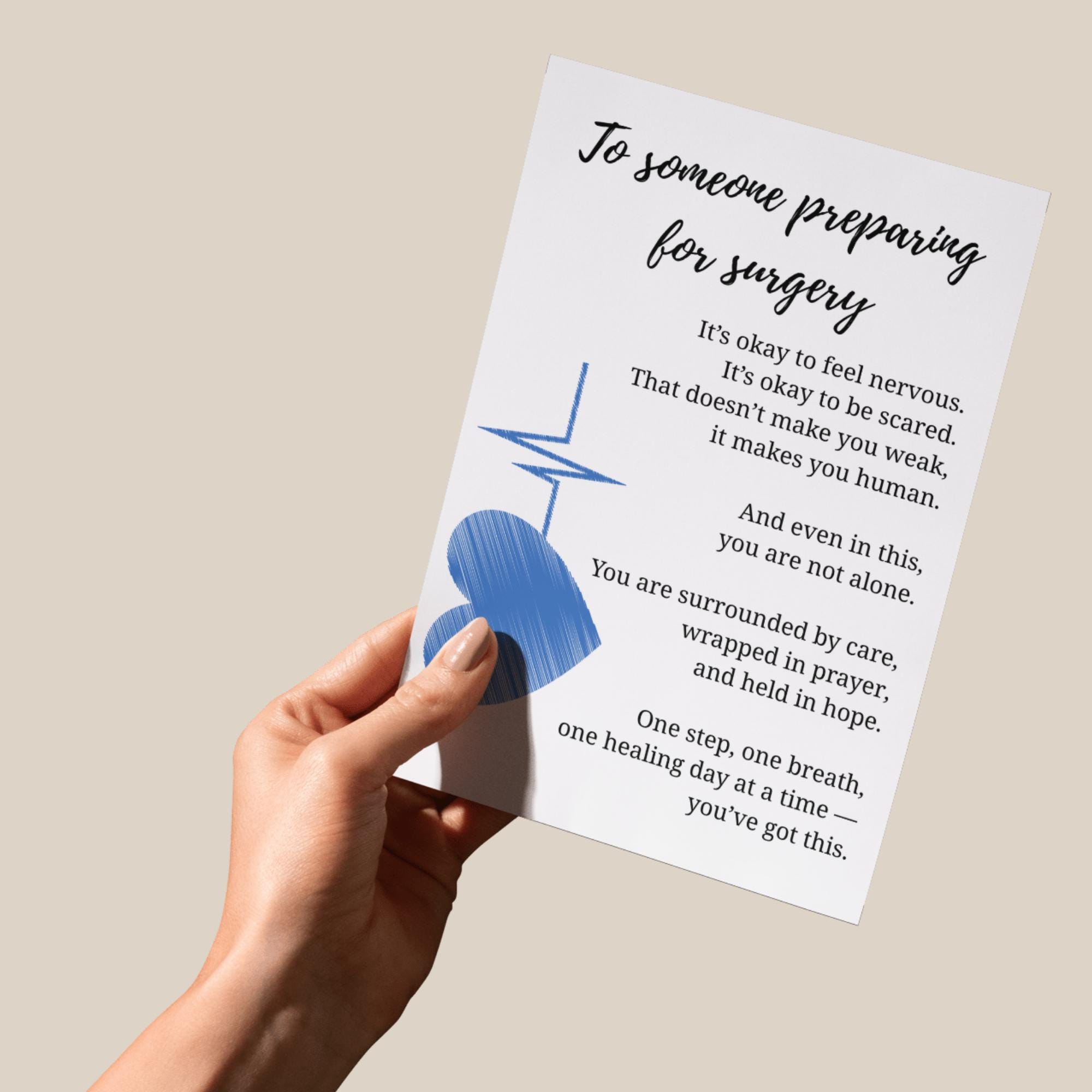Surgery Card Surgery Encouragement Card Printable Foldable Support Card ...