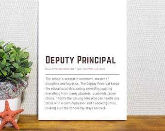 Deputy Principal Gift Definition Wall Art Assistant Principal Printable Poster Vice Principal Appreciation Gift Teacher Office Decor