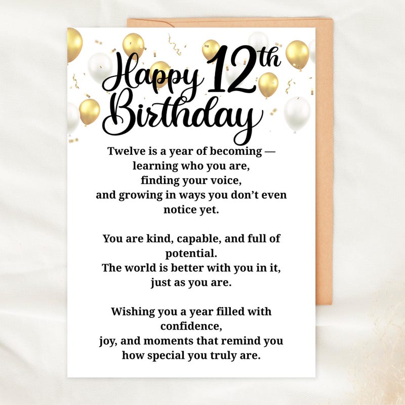 Happy Birthday 12 Year Old Girl Card - Etsy