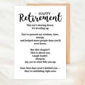 Carte de retraite imprimable, cadeau de bonne retraite pour collègue, ami, patron, maman, papa, carte d'adieu, d'encouragement, d'aide au nouveau chapitre