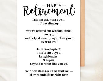 Printable Retirement Card Happy Retirement Gift For Coworker Friend Boss Mom Dad Meaningful Encouragement Farewell Card New Chapter Support