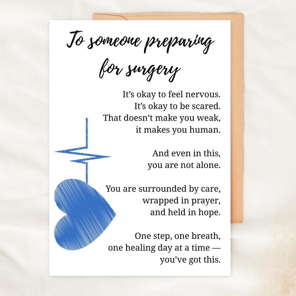Surgery Card Surgery Encouragement Card Printable Foldable Support Card ...