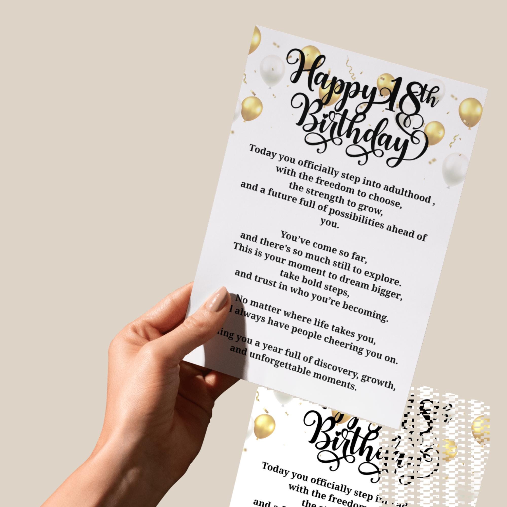 18th Birthday Card Printable Digital Card for Her or Him Milestone ...