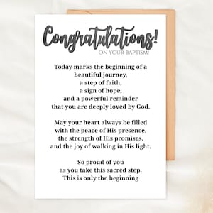 Taufe Glückwunschkarte Druckbare christliche Karte Glaube Grußkarte Junge Mädchen Taufe Geschenk Andenken religiöse Karte Sofort Download