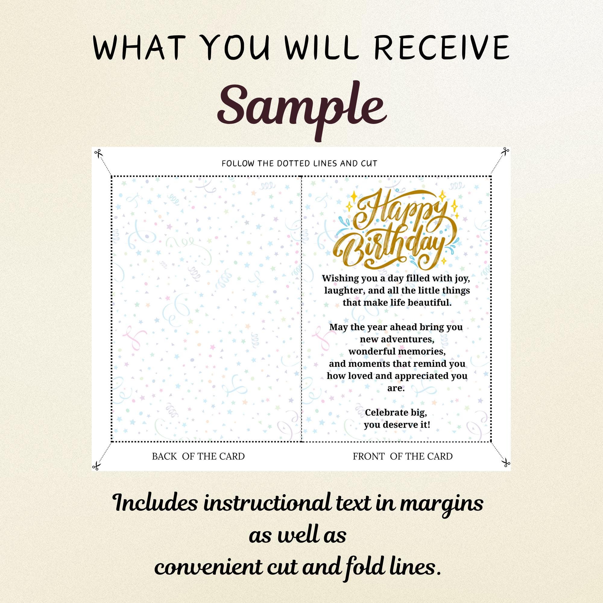Happy Birthday Card Printable Celebration Card for Anyone Bday Card