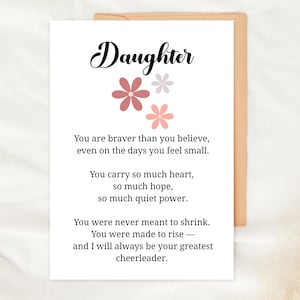 Biglietto d'auguri per la figlia da parte di mamma e papà, biglietto d'incoraggiamento stampabile "Sono orgoglioso di te", biglietto d'auguri per compleanno, regalo di laurea, biglietto per la figlia, da mamma a figlia.