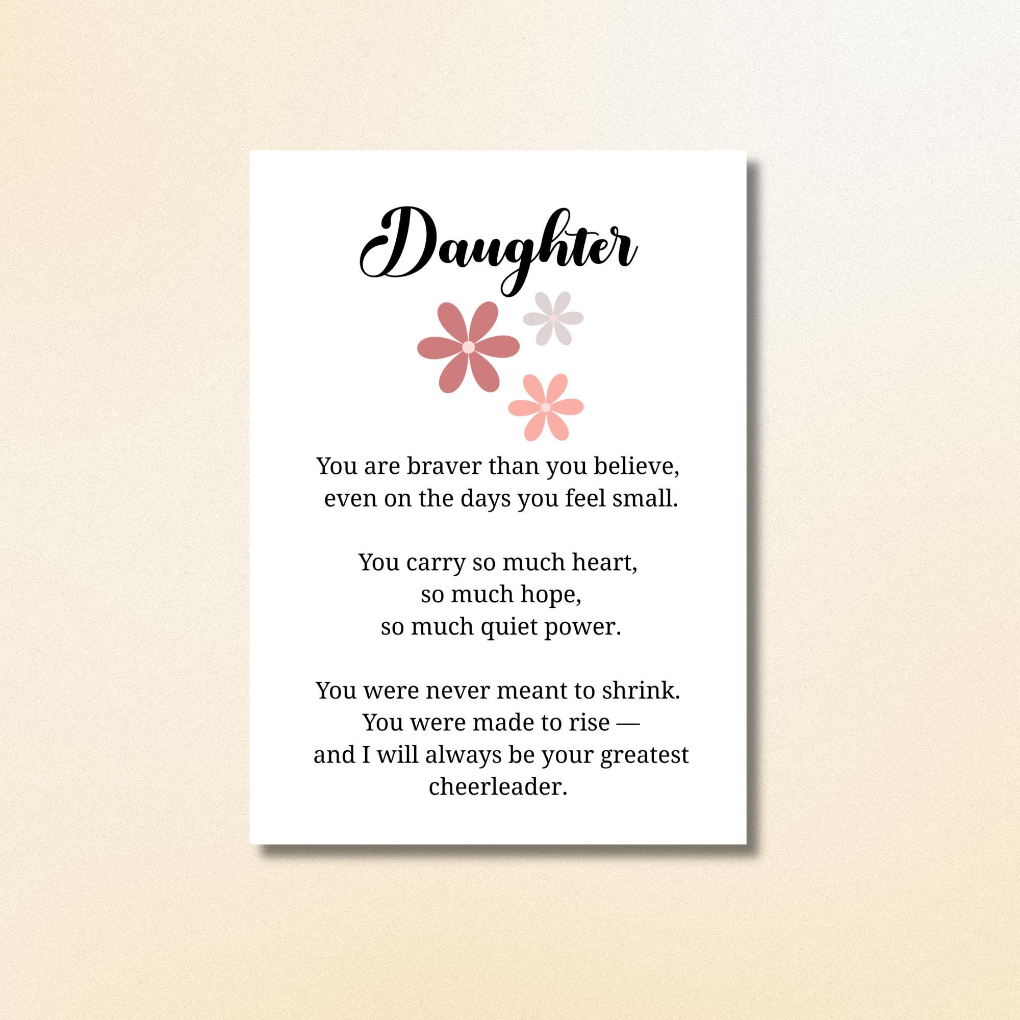 Card for Daughter From Mom Dad Printable Encouragement Card Proud of You  Greeting Birthday Graduation Gift Daughter Card Mom to Daughter - Etsy, image size:2000x2000