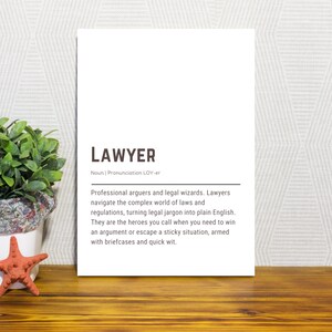 Funny Lawyer Definition Print Wall Art Lawyer Gift Attorney Quote Office Decor Printable Poster Coworker Gift New Job Gift for Him or Her