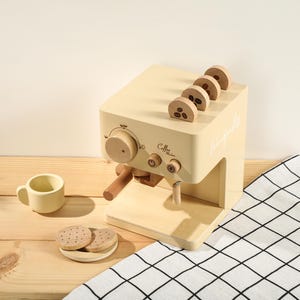 Wooden Coffee Maker, Personalized Baby Gift, Wooden Toys for Childrens, Birthday Gift for Kids, Christmas Gift, Child Kitchen Tools