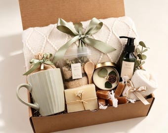 Warm Comfort Self Love Gift Basket, Cozy Care Package for Get Well Soon, Sympathy Thinking of You Gift Box, Hygge Hamper for Her Birthday