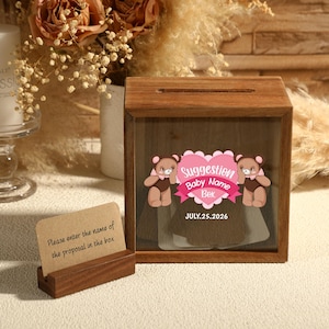 Boîte à suggestions de nom de bébé, jeux de baby shower, fête de révélation du genre, jeu d’idées de nom de bébé, jeux de baby shower minimalistes, nouvelle fête de bébé