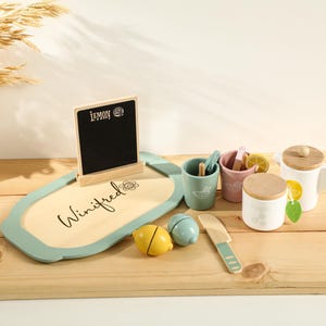 Children&#39;s Afternoon Tea Set, Personalized Baby Gift, Wooden Toys for Childrens, Birthday Gift for Kids, Christmas Gift, Child Kitchen Tools