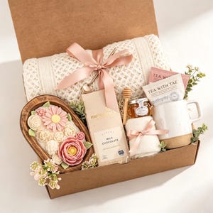 Love and Hugs Care Package for Women, Sending a Hug, Thinking of You Box, Spa Gift Box, Hygge Blanket Box, Self Care Basket