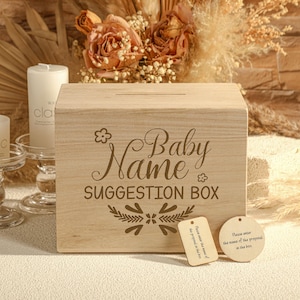 Baby Name Suggestion Box, Baby Shower Games, Gender Reveal Party, Baby Name Ideas Game, Minimalist Baby Shower Games, New Baby Party
